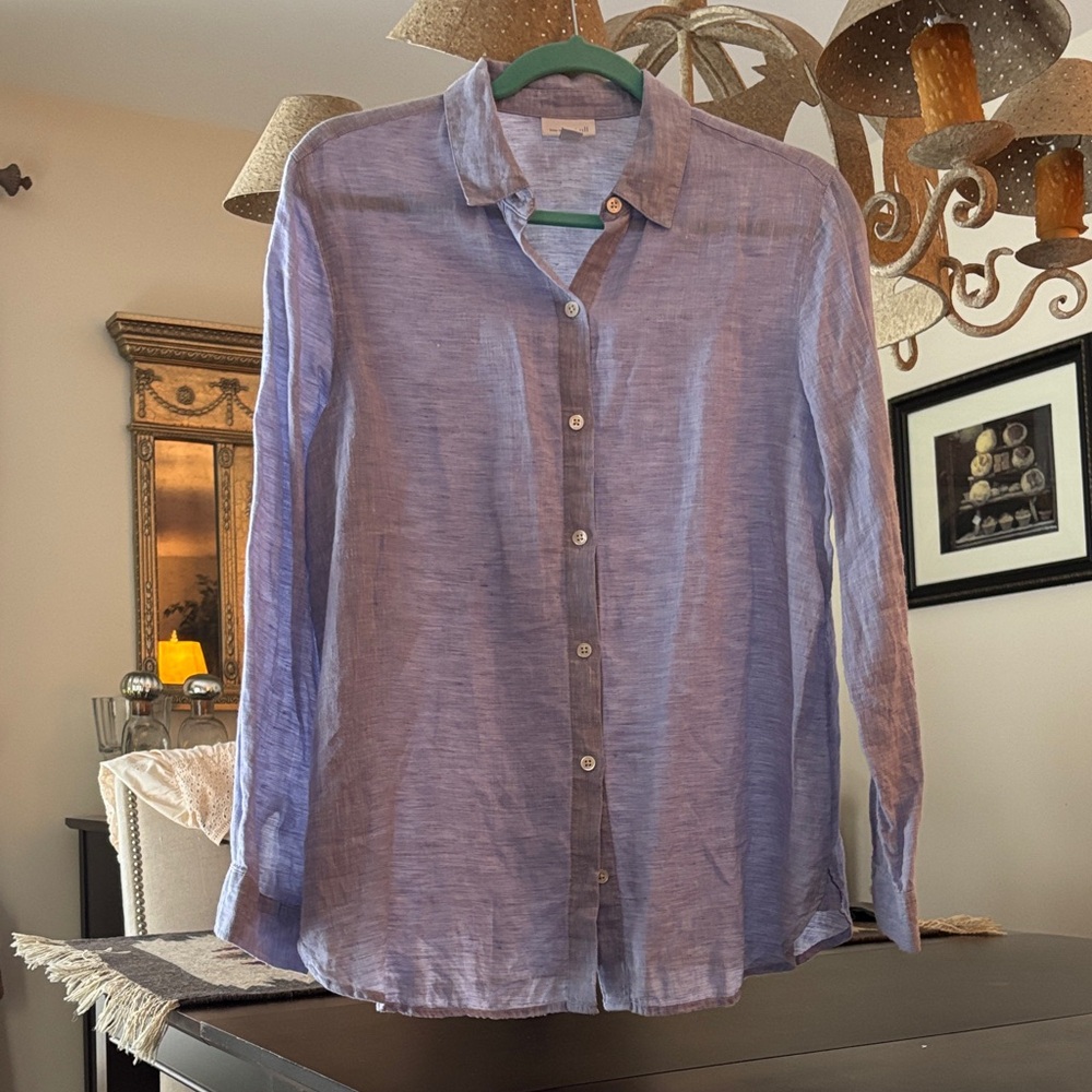 J. Jill Soft Blue Button-Down Shirt